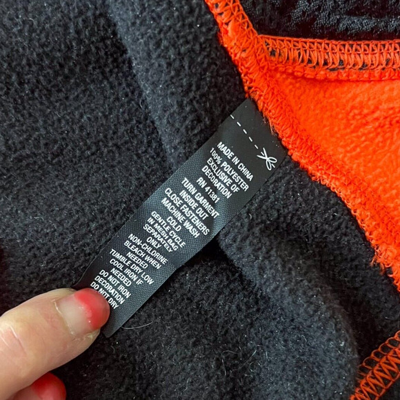 RLX Ralph Lauren Mens Sz Medium Fleece Full-Zip Vest Neon Orange Black - Picture 9 of 13